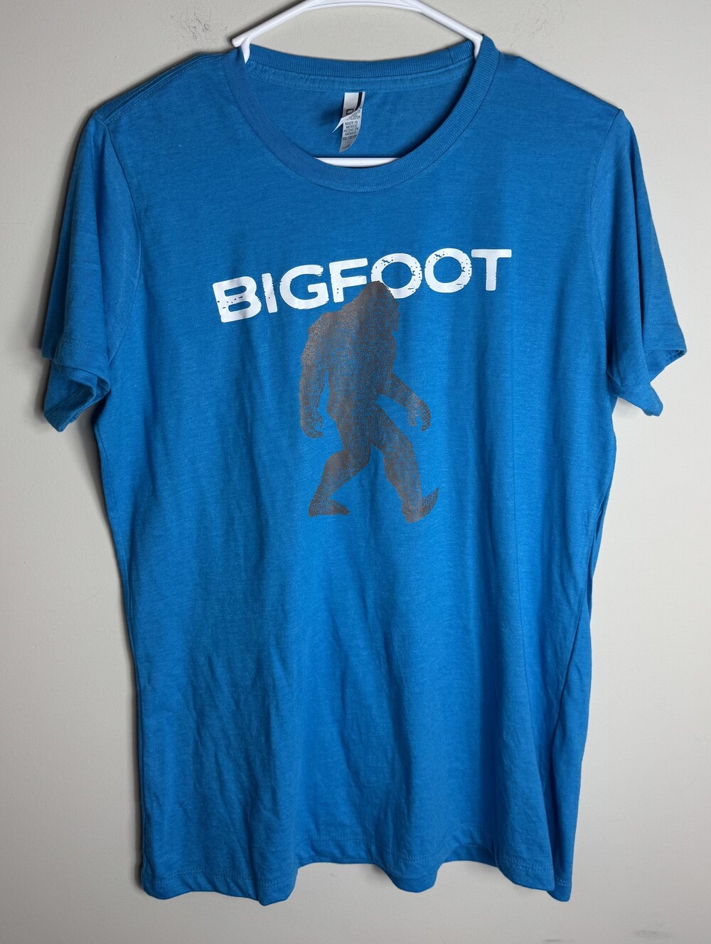 Bigfoot XL Blue Cotton Polyester T-Shirt Graphic Tee